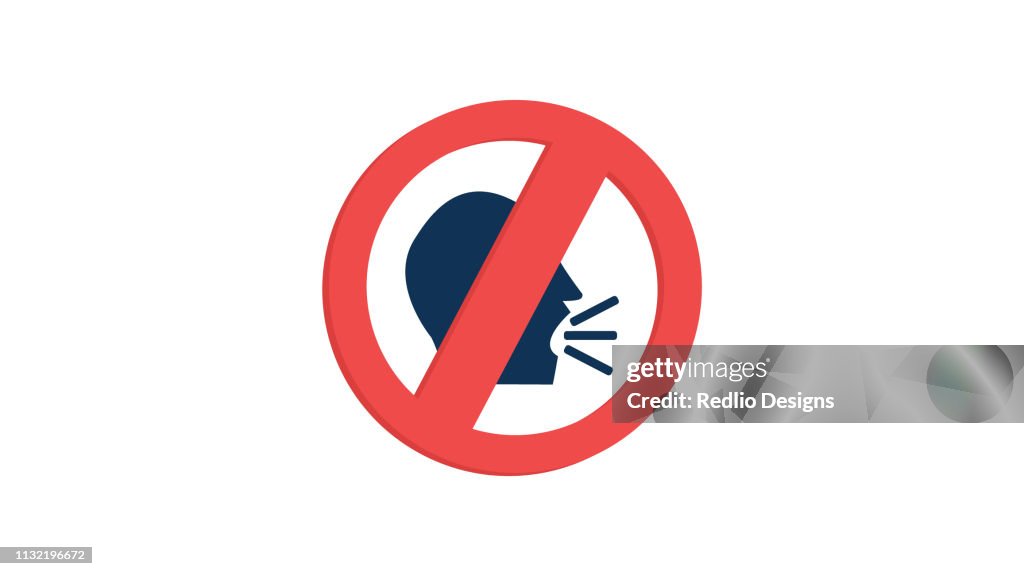 Schweigen Sie bitte unterschreiben Sie Icon
