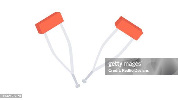 crutches icon - pixel perfect stock illustrations