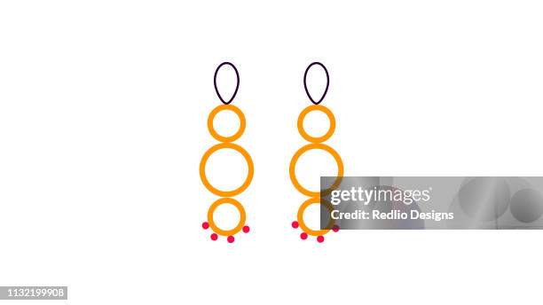 ear broches women earings icon - earlobe stock illustrations