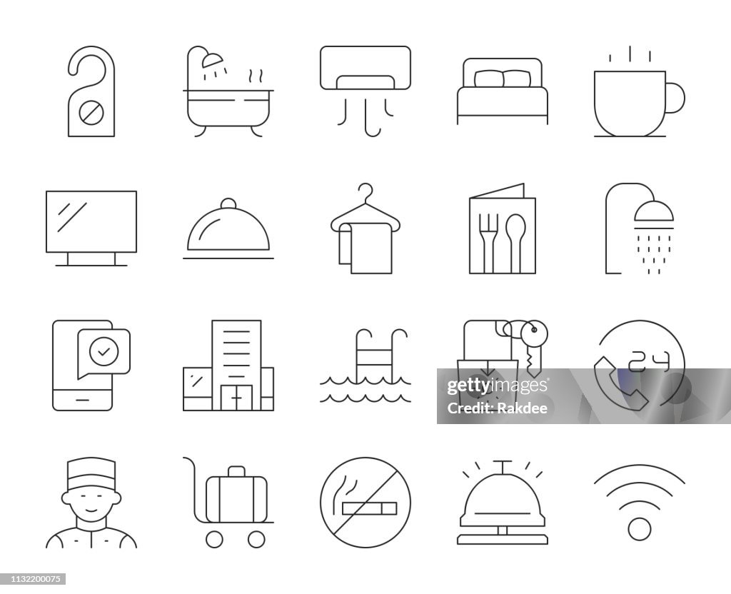 Hotel - Thin Line Icons