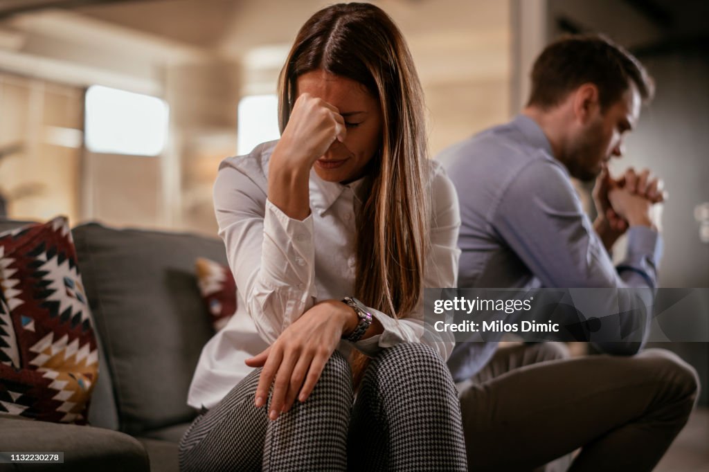 Unhappy young couple