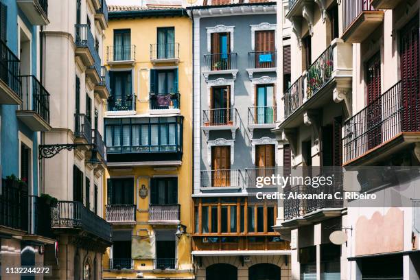 apartment buildings in pamplona, spain - pamplona stock pictures, royalty-free photos & images