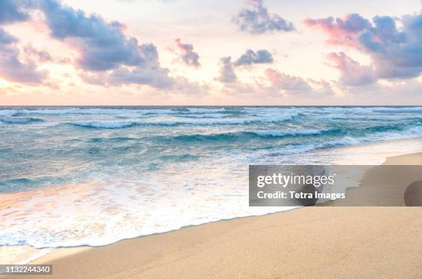 waves on beach in boca raton, florida - florida beach stockfoto's en -beelden