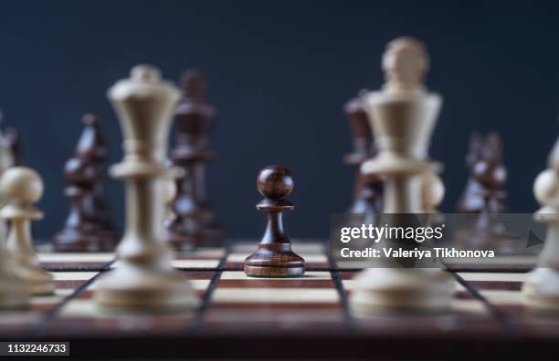 pieces on chess board - chessboard stock-fotos und bilder