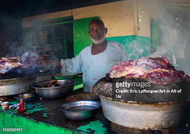 Meat cooked on heated stones, Kassala State, Kassala, Sudan on January 2, 2019 in Kassala, Sudan.