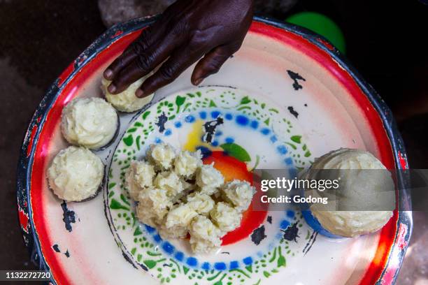 Shea butter for sale at Dapaong market, Togo.