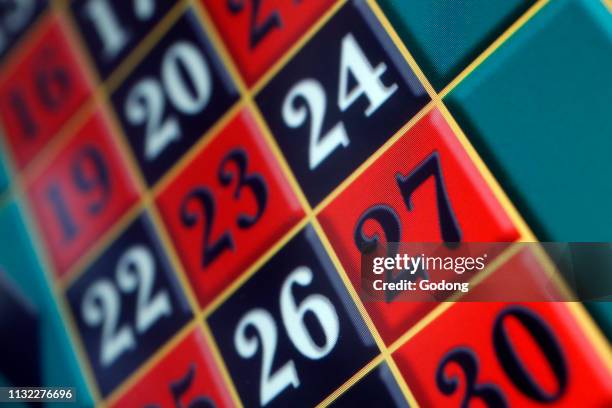 Roulette wheel in a casino. France.