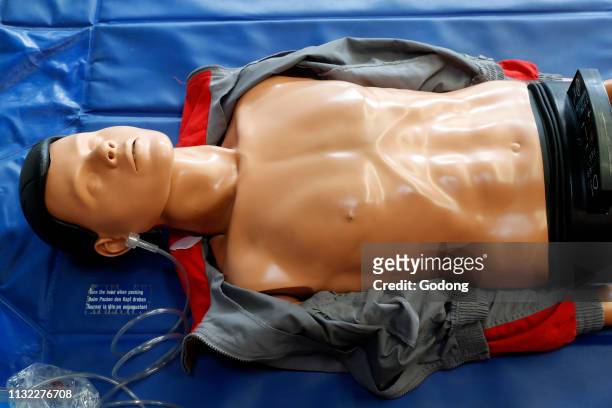 Life-saving first aid on a model. France.