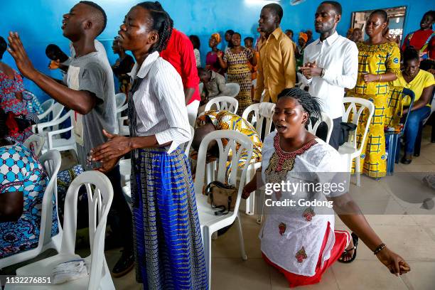 Sunday service at MEIA evangelical church, Grand Bassam, Ivory Coast.