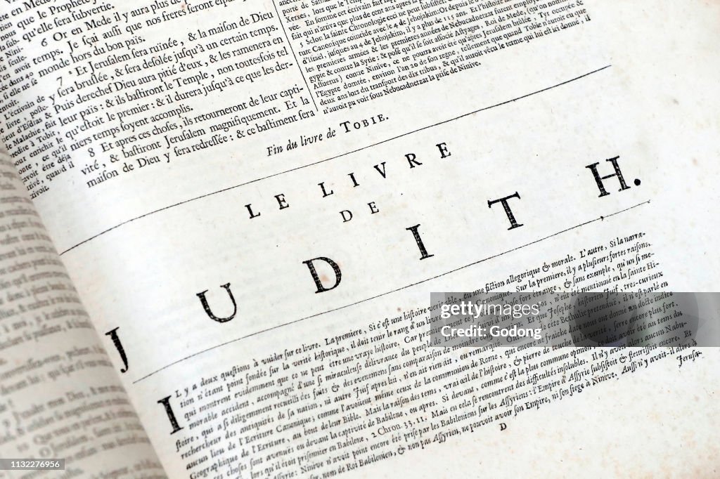 Old bible in French, 1669. Old Testament. Apocrypha. Judith.