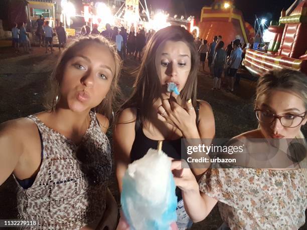 selfie at the county fair - three people selfie stock pictures, royalty-free photos & images