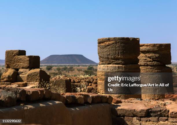 Amun temple columns, Nubia, Naqa, Sudan on December 29, 2018 in Naqa, Sudan.