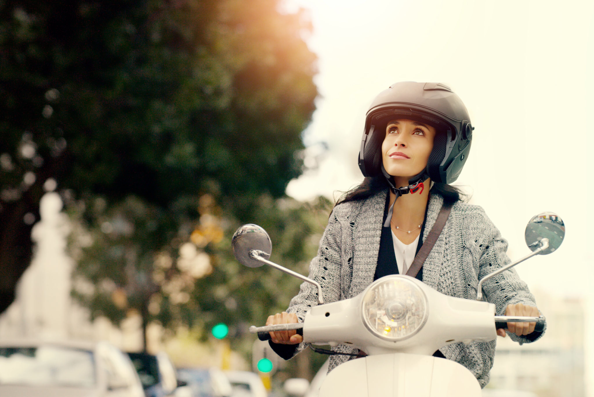scooter rider focused