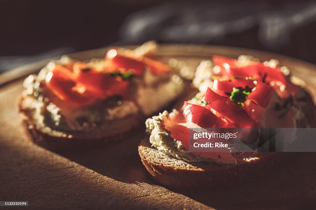 German Rye Sandwich Two Sandwiches Of Rye Bread In German Tradition With Red Paprika And ...