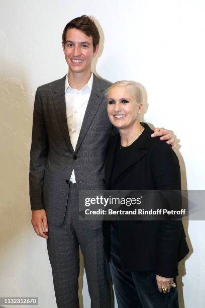 Of Rimowa, Alexandre Arnault and Stylist Maria Grazia Chiuri pose after the Christian Dior show as part of the Paris Fashion Week Womenswear...