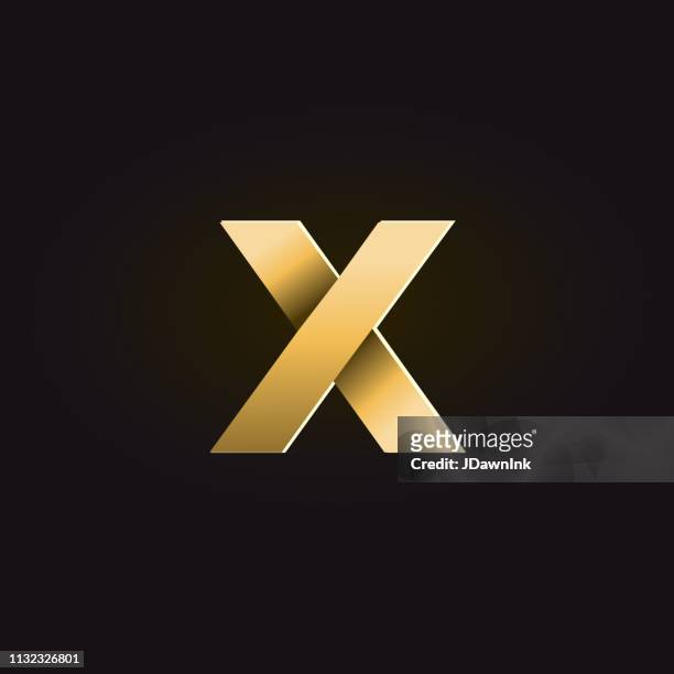 ilustrações, clipart, desenhos animados e ícones de letra minúscula do alfabeto das sombras douradas - letra x