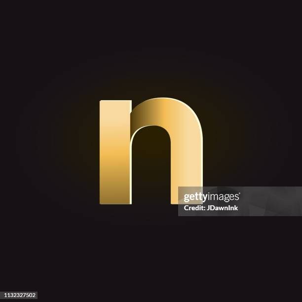 golden shadows alphabet lowercase letter - letter n stock illustrations