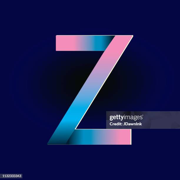 pastellrosa und elektrisch blaue steigungen alphabet kaptial brief - buchstabe z stock-grafiken, -clipart, -cartoons und -symbole