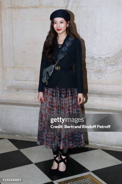 Actress Bae Suzy attends the Christian Dior show as part of the Paris Fashion Week Womenswear Fall/Winter 2019/2020 on February 26, 2019 in Paris,...
