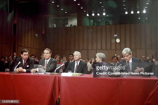 Deputy National Security Adviser Dr Robert Gates sits before the US Senate Intelligence Committee prior his confirmation hearings to be Director of...