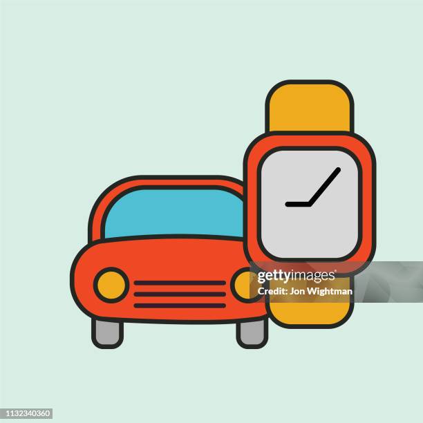 smart watch - rideshare icon - uber stock illustrations