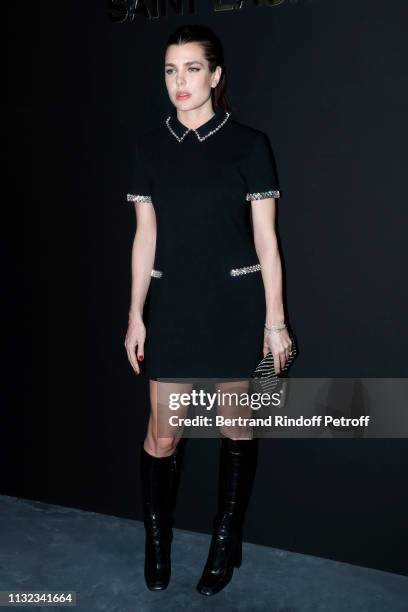 Charlotte Casiraghi attends the Saint Laurent show as part of the Paris Fashion Week Womenswear Fall/Winter 2019/2020 on February 26, 2019 in Paris,...