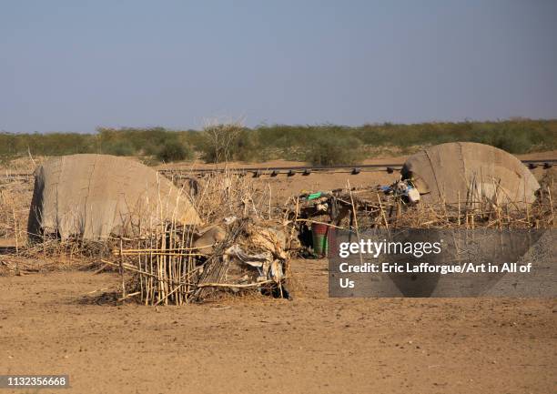 Traditional Beja tribe village, Kassala State, Kassala, Sudan on January 1, 2019 in Kassala, Sudan.