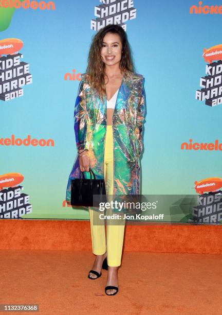 Kristen McAtee attends Nickelodeon's 2019 Kids' Choice Awards at Galen Center on March 23, 2019 in Los Angeles, California.