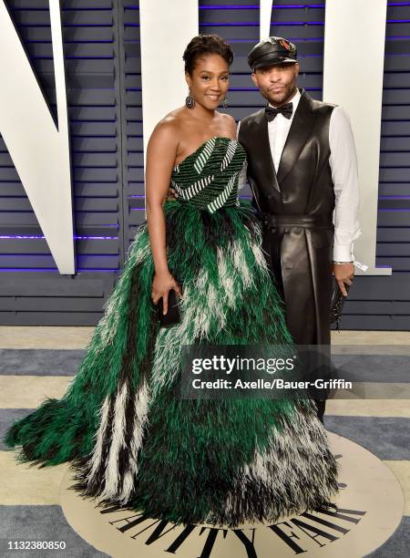 Tiffany Haddish and Law Roach attend the 2019 Vanity Fair Oscar Party Hosted By Radhika Jones at Wallis Annenberg Center for the Performing Arts on...