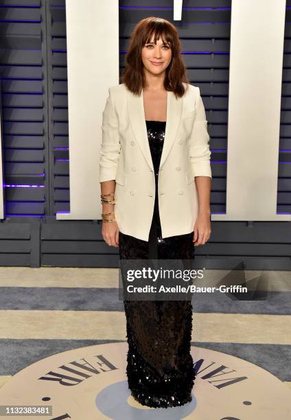 Rashida Jones attends the 2019 Vanity Fair Oscar Party Hosted By Radhika Jones at Wallis Annenberg Center for the Performing Arts on February 24,...