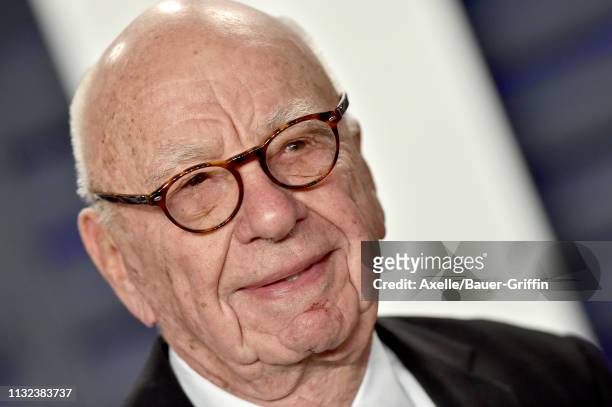 Rupert Murdoch attends the 2019 Vanity Fair Oscar Party Hosted By Radhika Jones at Wallis Annenberg Center for the Performing Arts on February 24,...