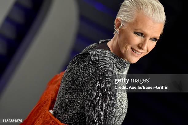 Maye Musk attends the 2019 Vanity Fair Oscar Party Hosted By Radhika Jones at Wallis Annenberg Center for the Performing Arts on February 24, 2019 in...