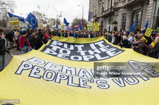 Hundreds of thousands of people take part in the 'Put it to the People' march through the capital followed by a rally in Parliament Square to demand...