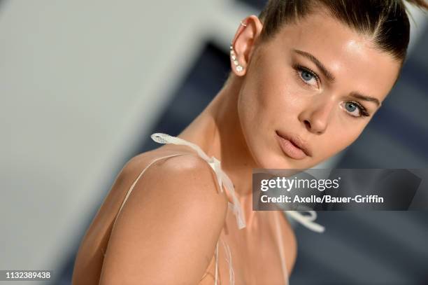 Georgia Fowler attends the 2019 Vanity Fair Oscar Party Hosted By Radhika Jones at Wallis Annenberg Center for the Performing Arts on February 24,...