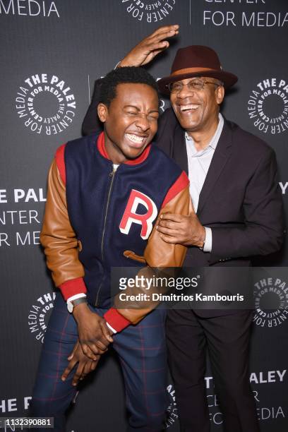 Brandon Michael Hall and Joe Morton attend the "God Friended Me" Screening & Discussion at The Paley Center for Media on February 26, 2019 in New...