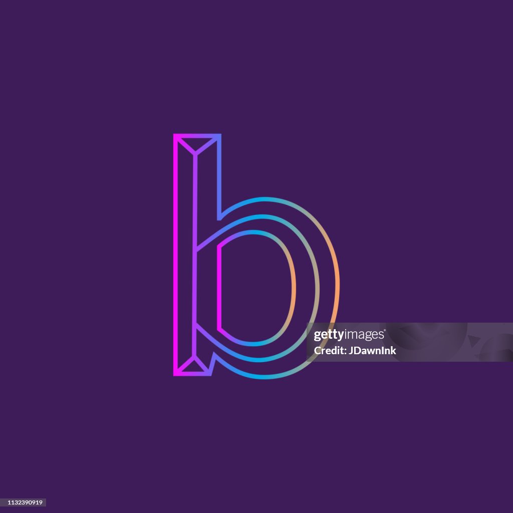 Wireframe Lowercase Letter Outline Bevelled 3d Alphabet Design High-Res ...