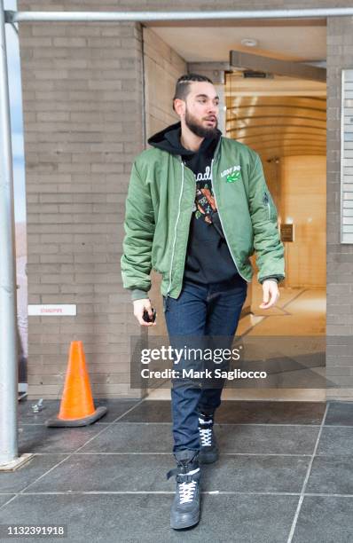 Damaskus Ortiz is sighted leaving a recording studio on February 26, 2019 in New York City.