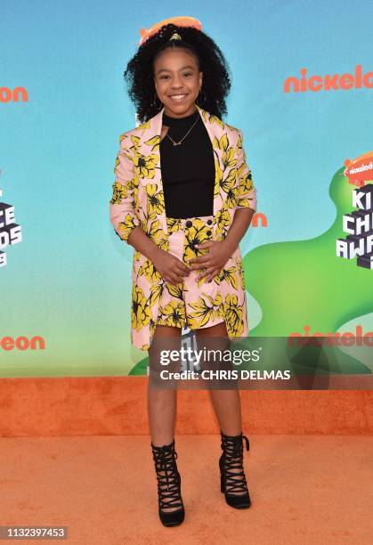 Actress Priah Ferguson arrives for the 32nd Annual Nickelodeon Kids' Choice Awards at the USC Galen Center on March 23, 2019 in Los Angeles.