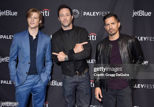 Lucas Till, Alex O'Loughlin and Jay Hernandez attend The Paley Center For Media's 2019 PaleyFest LA - "Hawaii Five-0", "MacGyver", And "Magnum P.I."...