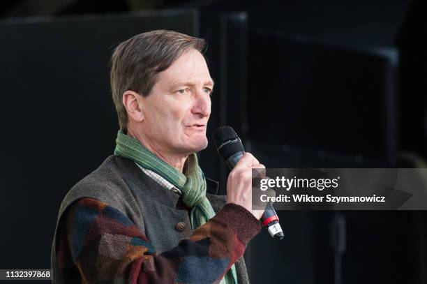 Conservative MP Dominic Grieve speaks at a rally in Parliament Square after over 1 million people took part in the anti-Brexit 'Put it to the People'...