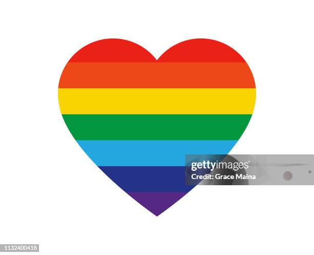 ilustraciones, imágenes clip art, dibujos animados e iconos de stock de amor corazón con bandera del orgullo-vector - bandera del arco iris