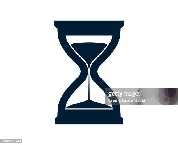 hourglass, sand timer, or sand clock measuring time - vector - sand clock stock illustrations