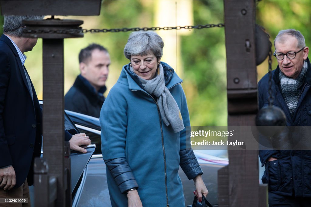 Theresa May Attends Church With Her Husband