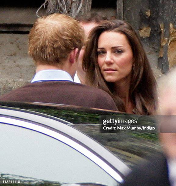 Prince Harry and Catherine Middleton attend a rehearsal for Catherine's wedding with Prince William at Westminster Abbey on April 28, 2011 in London,...