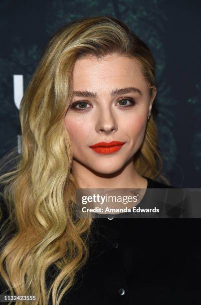 Chloe Grace Moretz arrives at the premiere of Focus Features' "Greta" at the ArcLight Hollywood on February 26, 2019 in Hollywood, California.