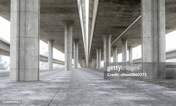 bridge parking lot modern concrete background stage - concrete architecture stock pictures, royalty-free photos & images