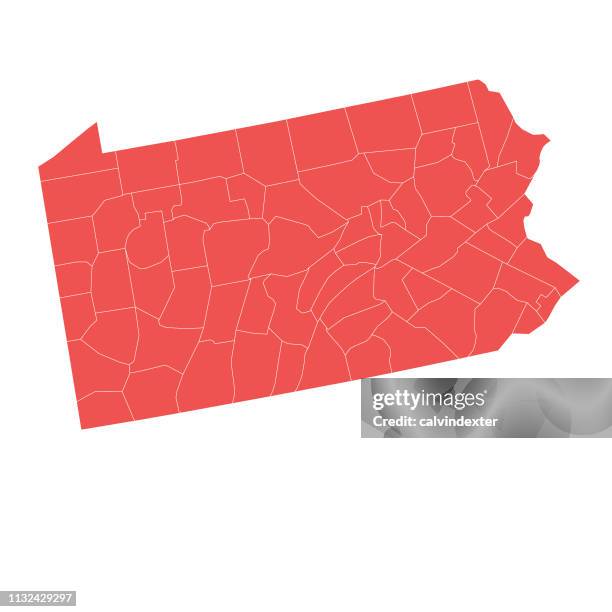 22 Pennsylvania Counties Map Stock Photos High Res Pictures And Pennsylvania State Map With Counties 
