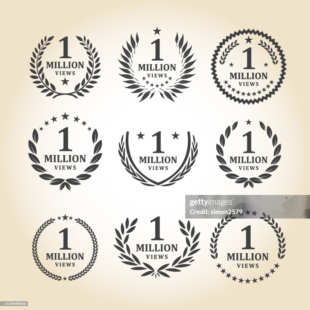 Eine Million Blick auf das Emblem gesetzt