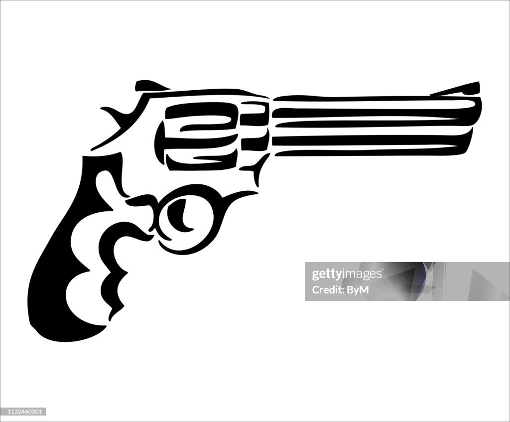 Gun Tribal Tattoo Design Style High-Res Vector Graphic - Getty Images