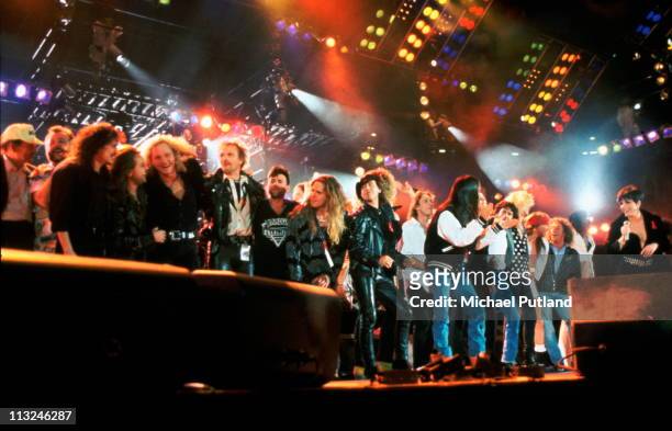 The Finale of the Freddie Mercury Tribute Concert for AIDS Awareness at Wembley Stadium on Easter Monday, April 20th 1992.